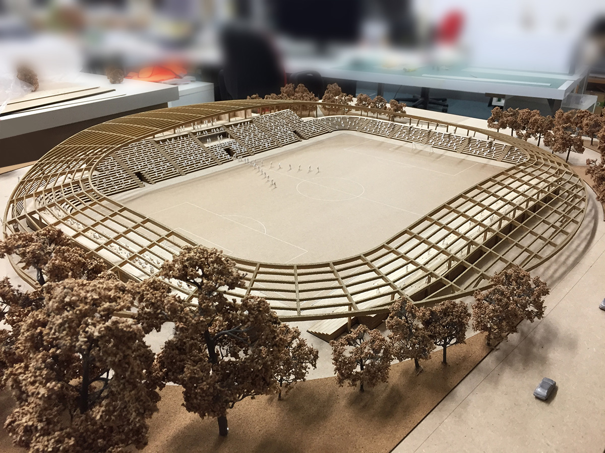 Eco Park Stadium Model Glenn Howells Architects